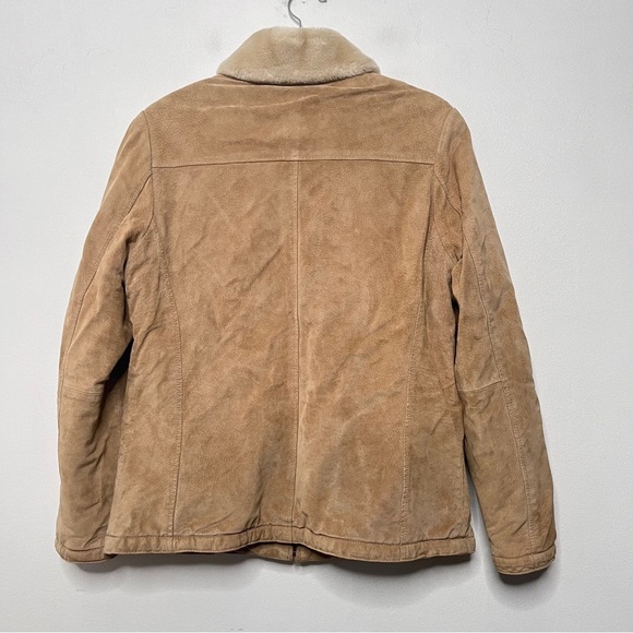 Winlit Leather Jacket with Fur Lining Women's Size Medium Tan Zip Front Western - Picture 4 of 10